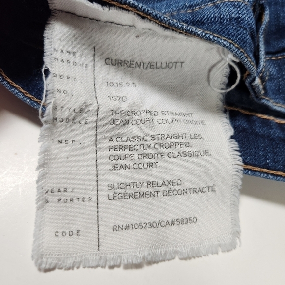 Current/Elliot The Straight Cropped Medium Wash Jeans Size 28 Light distressing - Picture 10 of 15